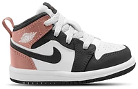 Jordan Girls AJ 1 Mid - Girls' Toddler Basketball Shoes Black/White