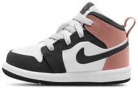 Jordan Girls AJ 1 Mid - Girls' Toddler Basketball Shoes Black/White