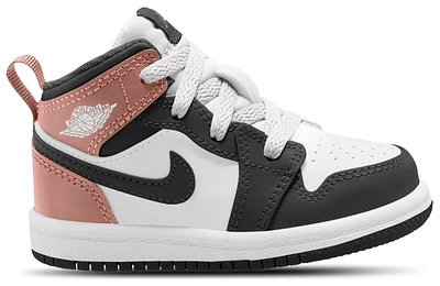 Jordan Girls AJ 1 Mid - Girls' Toddler Basketball Shoes Black/White