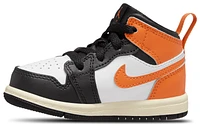 Jordan Boys Jordan AJ 1 Mid - Boys' Toddler Basketball Shoes White/Starfish/Black Size 09.0