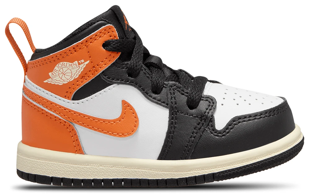 Jordan Boys Jordan AJ 1 Mid - Boys' Toddler Basketball Shoes White/Starfish/Black Size 09.0