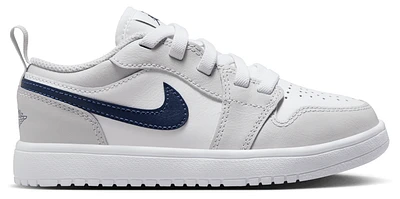 Jordan Boys AJ 1 Low - Boys' Preschool Shoes White/Neutral Grey/Midnight Navy