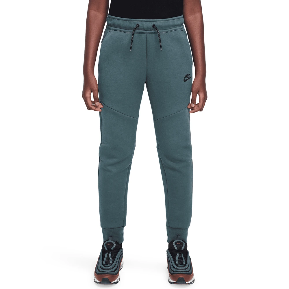 Nike Boys Nike Tech Fleece Pants - Boys' Grade School Black/Olive Size S