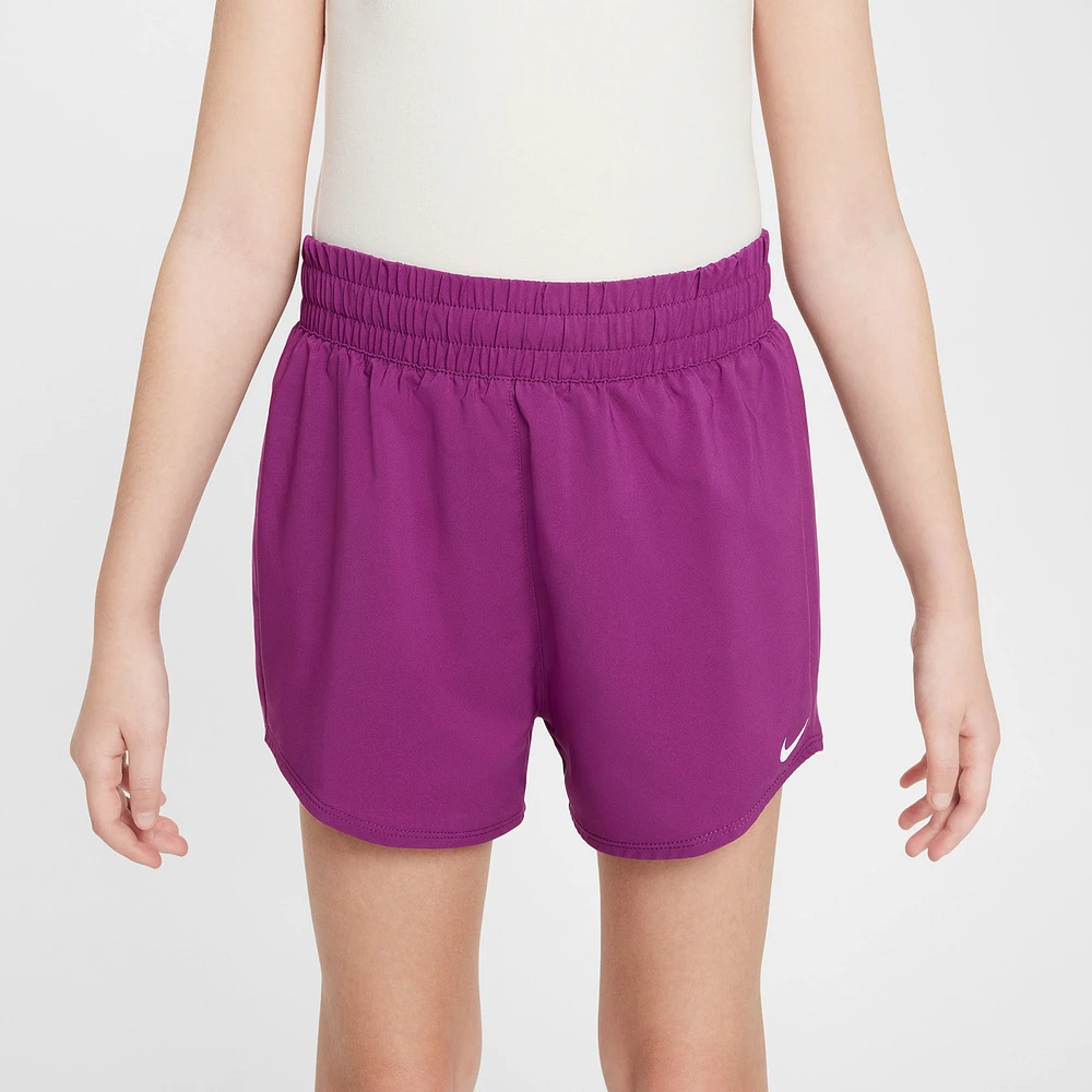 Nike Girls Nike Dri-FIT One Woven HR Shorts - Girls' Grade School Purple/Purple Size M