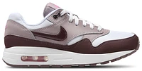 Nike Girls Nike Air Max 1 - Girls' Grade School Shoes White/Burgundy/Mauve Size 01.0