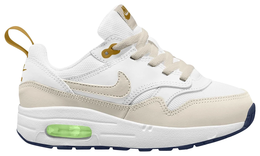 Nike Boys Air Max 1 EasyOn - Boys' Preschool Shoes White/Light Orewood Brown/Bronzine
