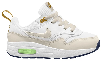 Nike Boys Air Max 1 EasyOn - Boys' Preschool Shoes White/Light Orewood Brown/Bronzine