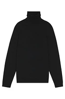 Regular-fit roll-neck sweater mercerized virgin wool