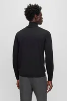 Regular-fit roll-neck sweater mercerized virgin wool