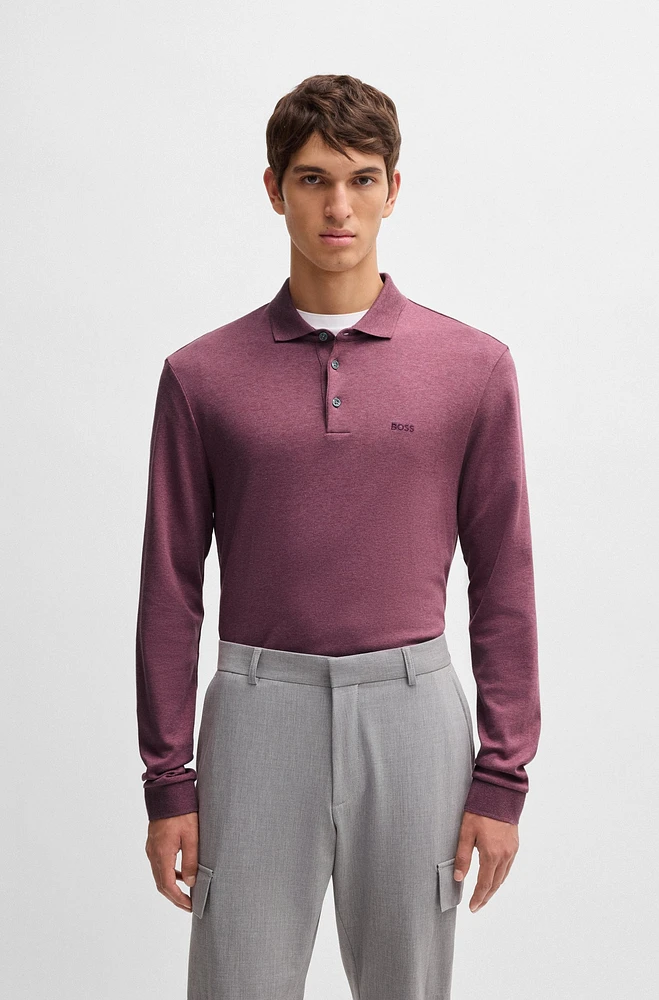 Interlock-cotton polo shirt with embroidered logo