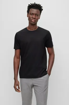 Slim-fit long-sleeved polo shirt mercerized cotton