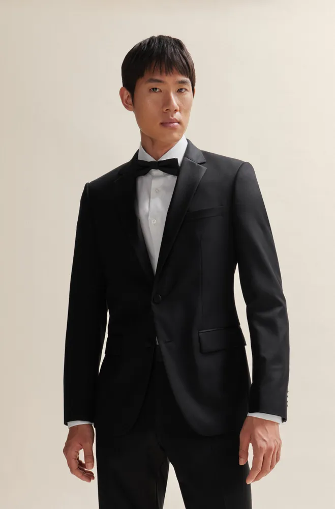 Slim-fit tuxedo jacket virgin-wool serge