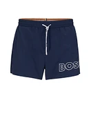 Quick-drying swim shorts with outline logo