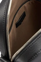 Reporter bag in grained Italian leather with embossed logo