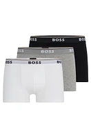 Three-pack of stretch-cotton trunks with logo waistbands