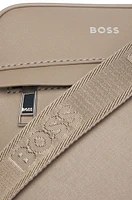 Reporter bag with signature stripe and logo detail