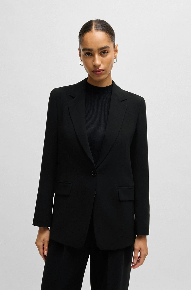 Regular-fit blazer crease-resistant crepe