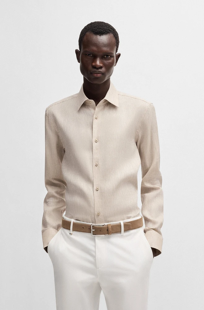 Slim-fit shirt Italian-made linen