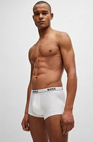 Three-pack of stretch-cotton trunks with logo waistbands