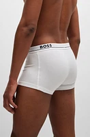 Three-pack of stretch-cotton trunks with logo waistbands