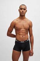 Three-pack of stretch-cotton trunks with logo waistbands