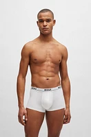 Three-pack of stretch-cotton trunks with logo waistbands
