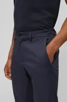 Regular-fit chinos with hidden drawcord and tapered leg