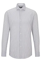 Slim-fit shirt striped performance-stretch fabric
