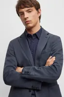Slim-fit jacket micro-patterned performance-stretch fabric