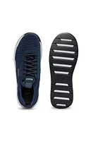 Knitted-upper trainers with branding and suede trims