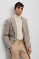 Slim-fit coat wool blend with zip-up inner
