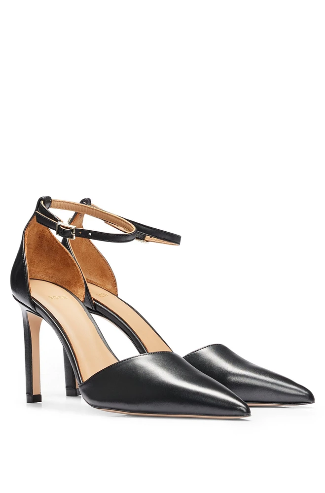 High-heeled pumps leather with monogram trim