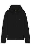 Stretch-cotton zip-up hoodie with logo print