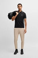 Stretch-cotton slim-fit polo shirt with branding