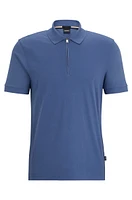Structured-cotton slim-fit polo shirt with zip placket