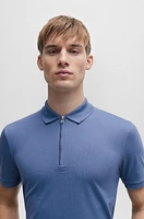 Structured-cotton slim-fit polo shirt with zip placket