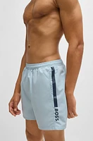 Fully lined swim shorts with logo print