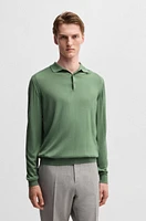 Regular-fit polo sweater wool, silk and cashmere