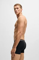 Three-pack of stretch-cotton boxer briefs with logos