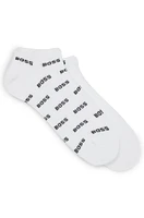 Two-pack of ankle-length socks with branding
