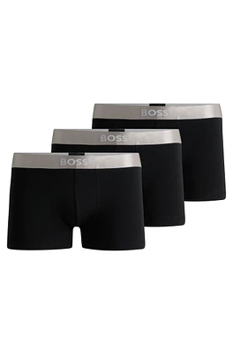 Three-pack of trunks with logo waistbands