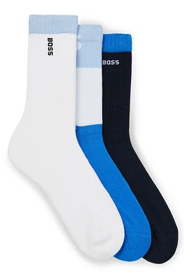 Three-pack of short-length socks with logo details