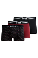 Three-pack of stretch-cotton trunks with logo waistbands