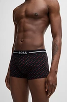 Three-pack of stretch-cotton trunks with logo waistbands