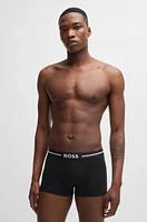 Three-pack of stretch-cotton trunks with logo waistbands