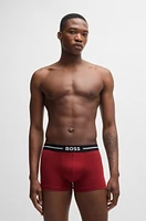 Three-pack of stretch-cotton trunks with logo waistbands