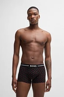 Three-pack of stretch-cotton trunks with logo waistbands