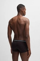 Three-pack of stretch-cotton trunks with logo waistbands