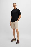 Interlock-cotton relaxed-fit T-shirt with logo collar