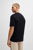Interlock-cotton relaxed-fit T-shirt with logo collar